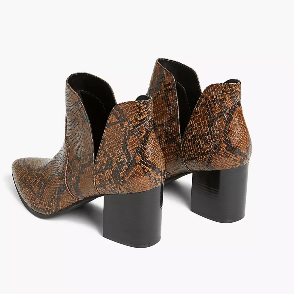 COPY - Dream Cloud Womens Snake Faux Leather Heeled Bootie with Side Cut Out Si… - Picture 2 of 3